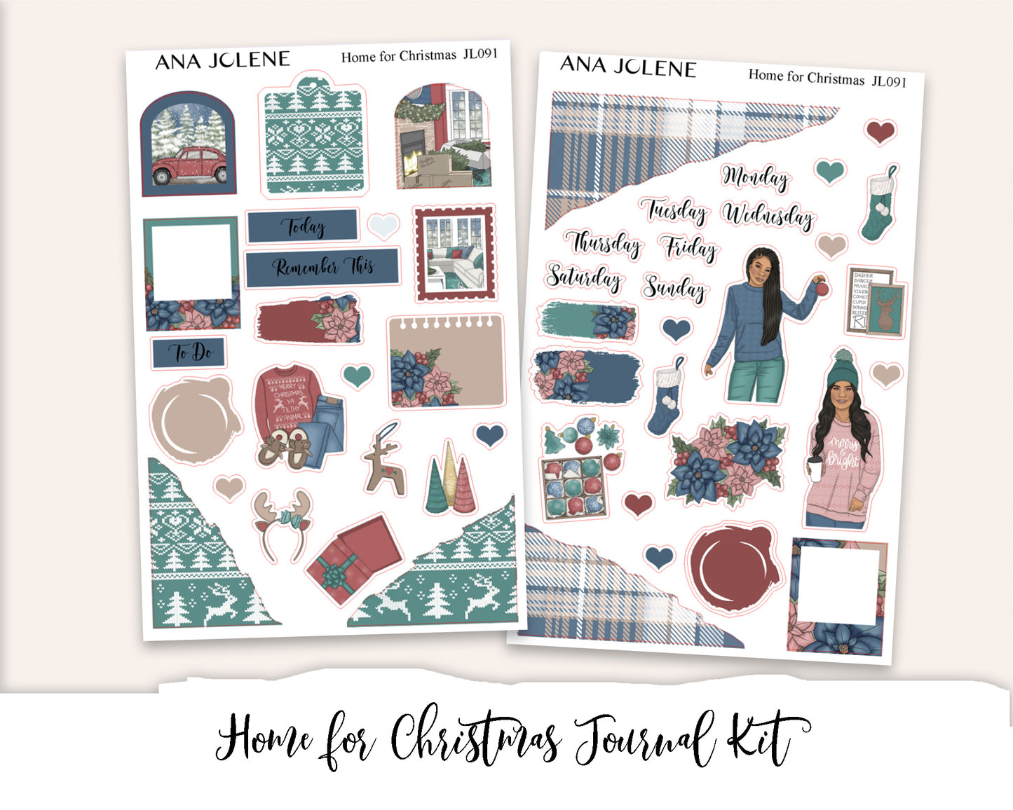 HOME FOR CHRISTMAS Mini Journal Sticker Kit