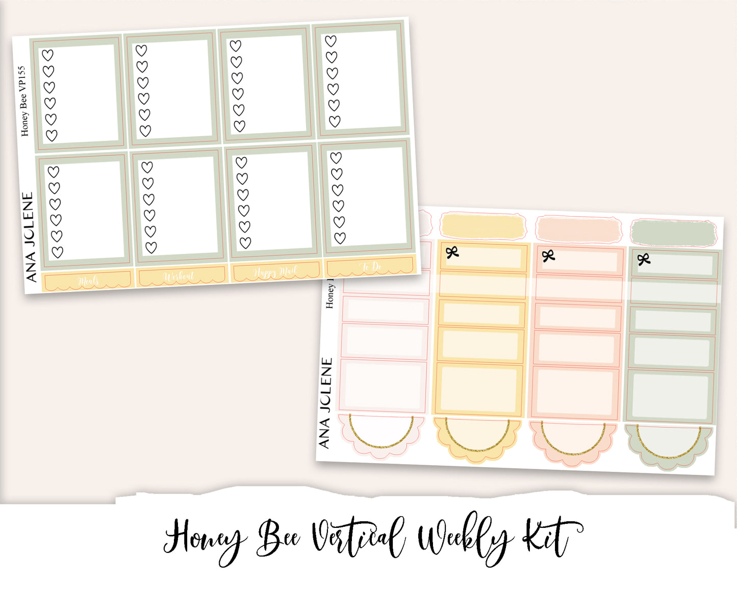 HONEY BEE Planner Sticker Kit (Vertical Weekly)