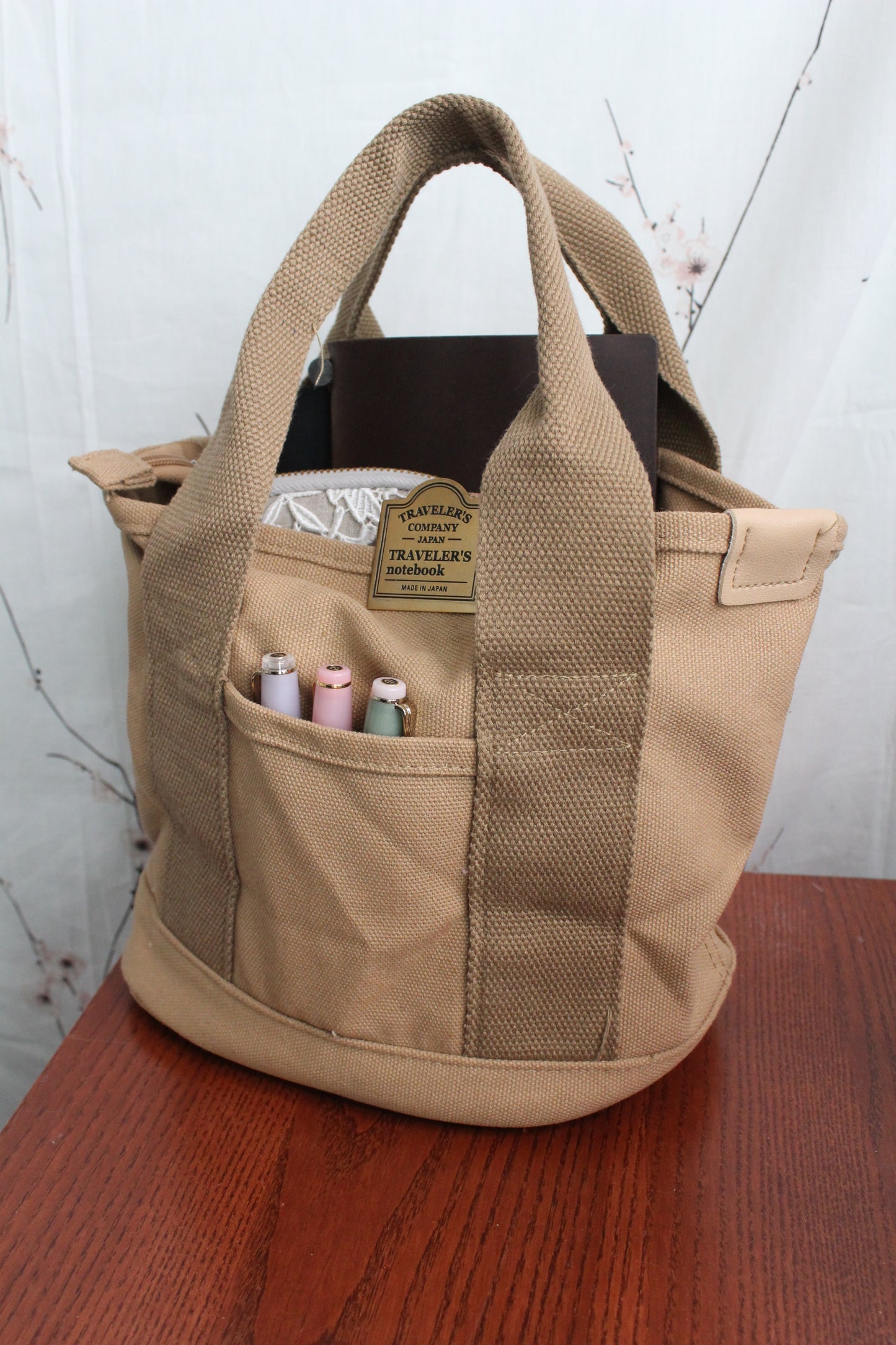 Tan Canvas Journaling/Planner Tote Bag