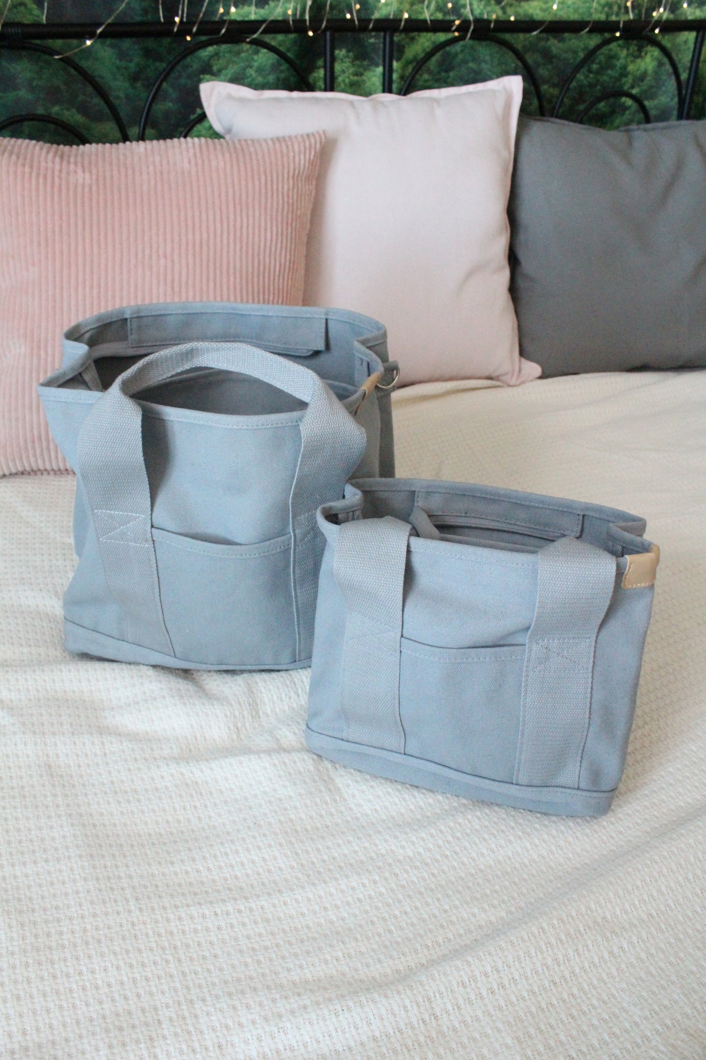 Light Gray Canvas Journaling/Planner Tote Bag