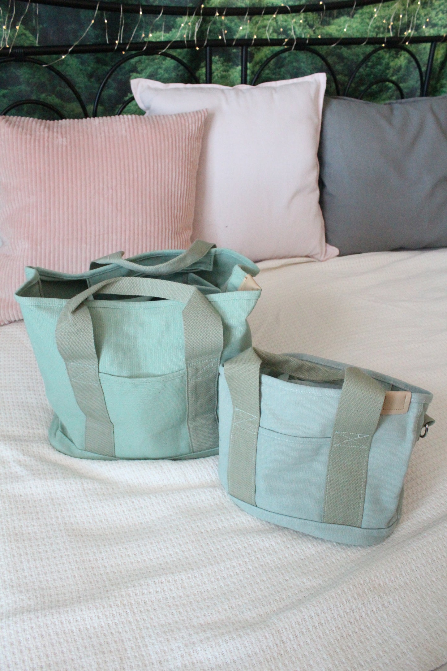 Light Green Canvas Journaling/Planner Tote Bag