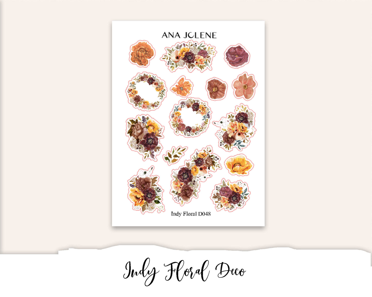 INDY FLORAL Planner Sticker Kit (Vertical Weekly)