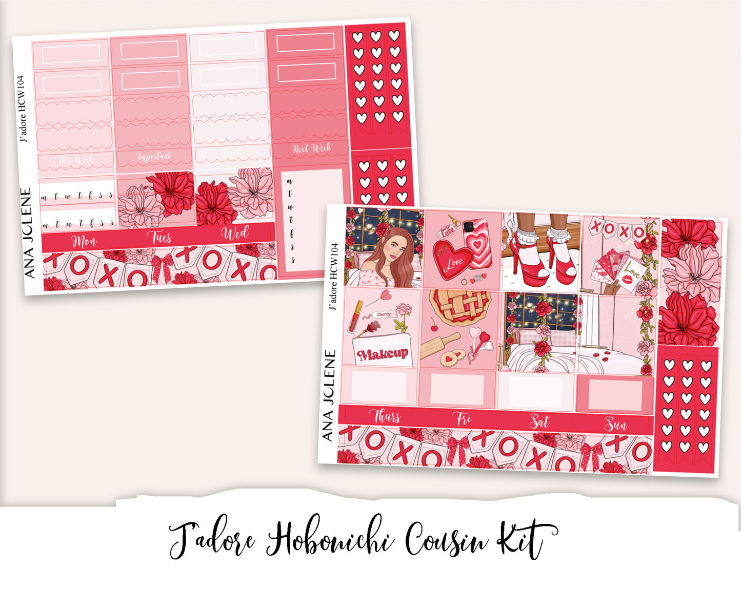 J'ADORE Hobonichi Cousin Weekly Planner Sticker Kit