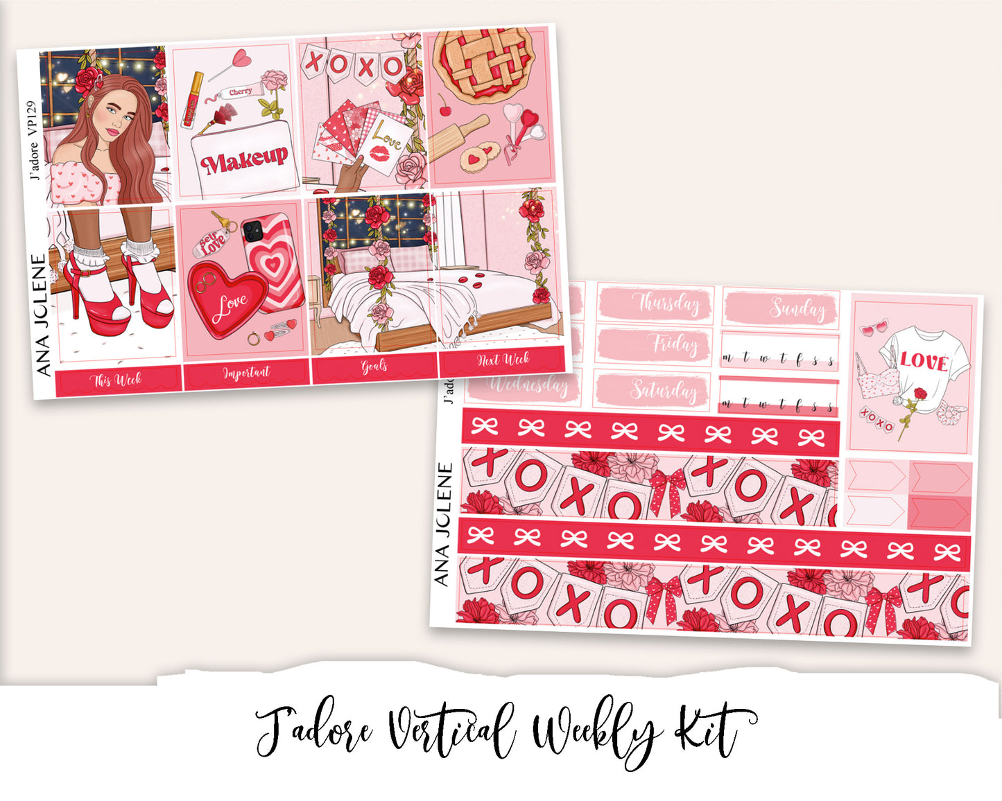 J'ADORE Planner Sticker Kit (Vertical Weekly)