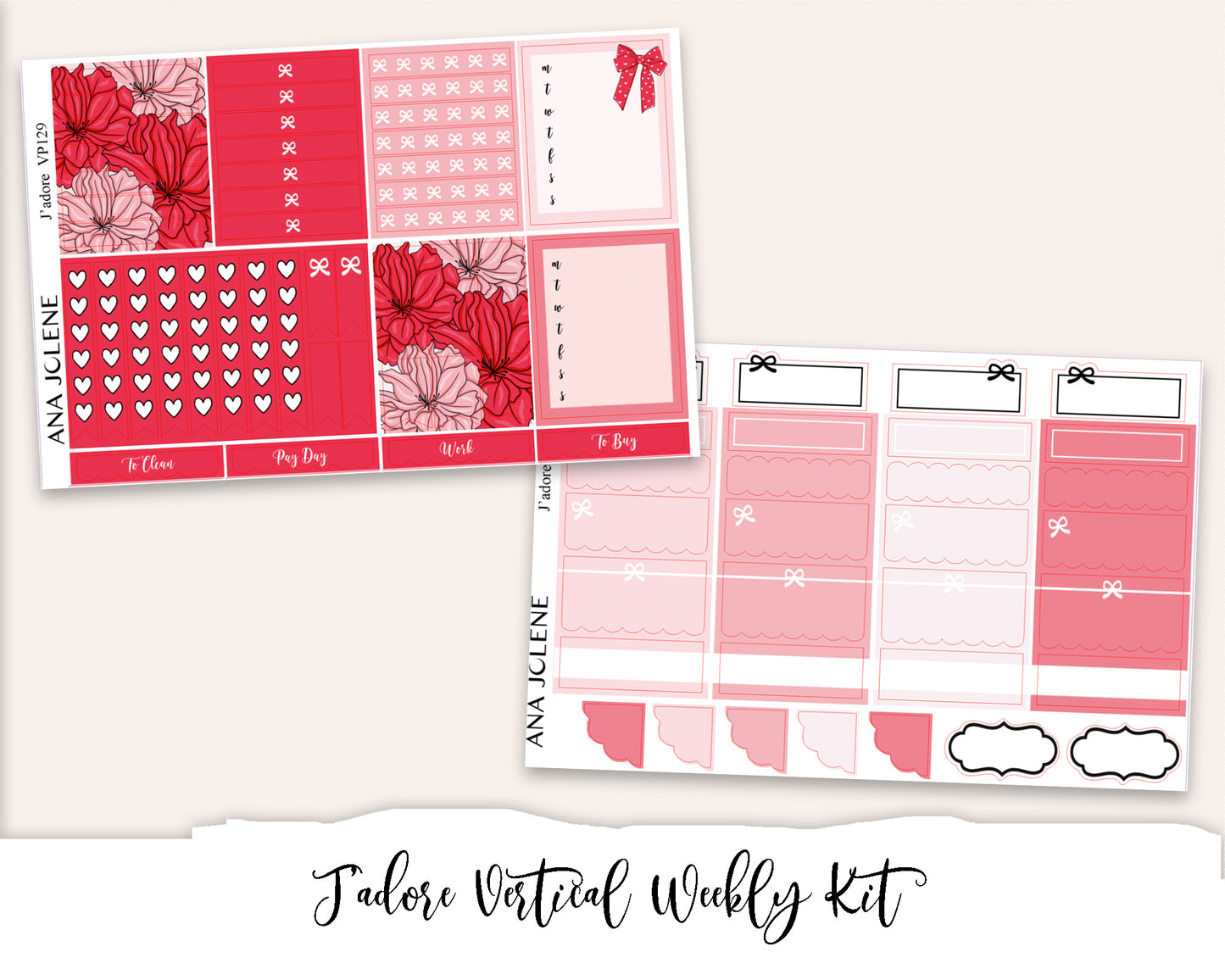J'ADORE Planner Sticker Kit (Vertical Weekly)