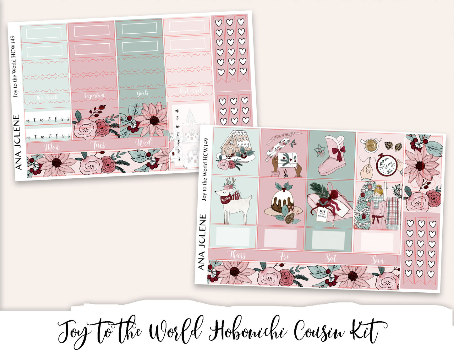 JOY TO THE WORLD Hobonichi Cousin Weekly Planner Sticker Kit
