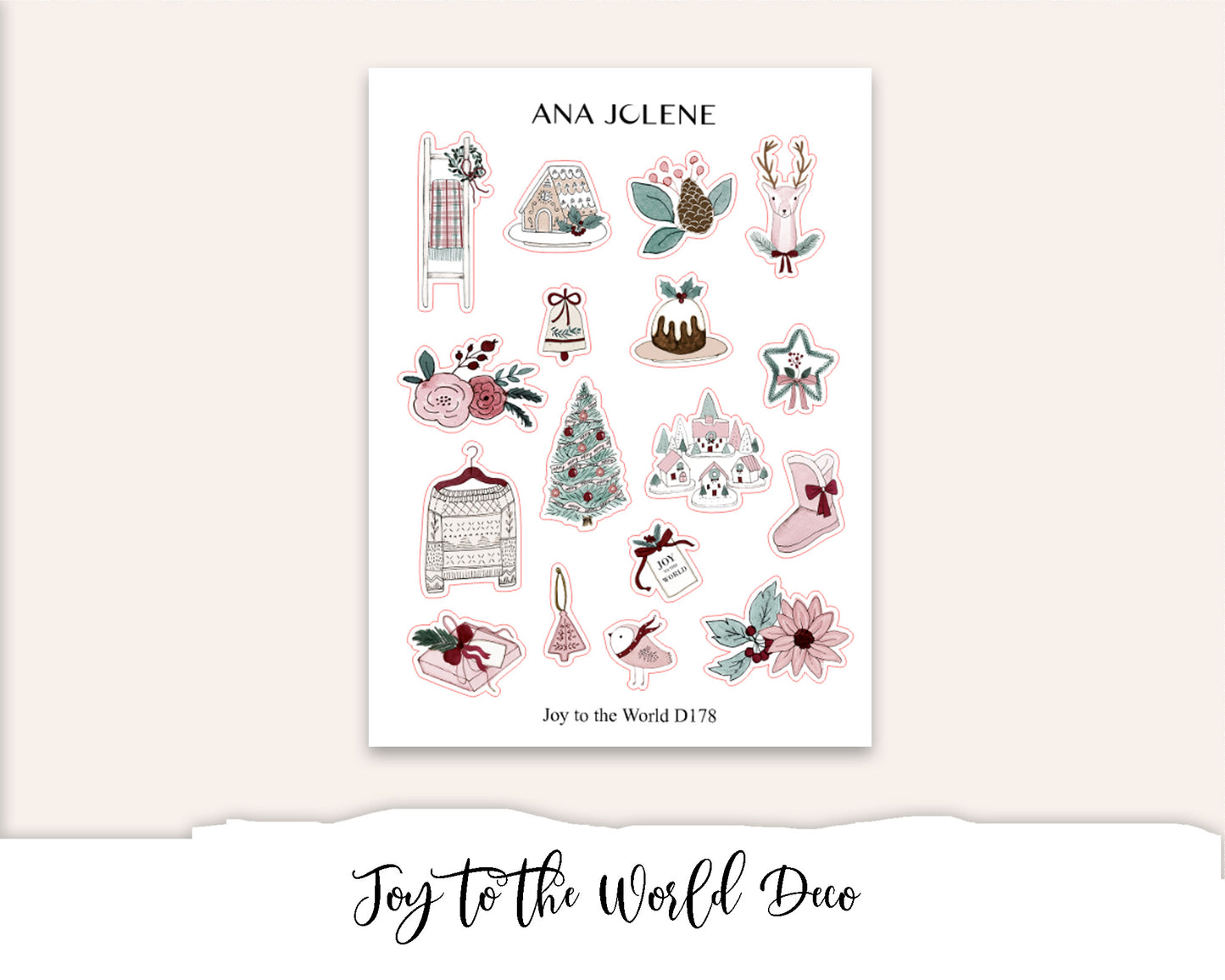JOY TO THE WORLD Planner Sticker Kit (Vertical Weekly)