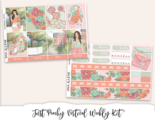 JUST PEACHY Planner Sticker Kit (Vertical Weekly)