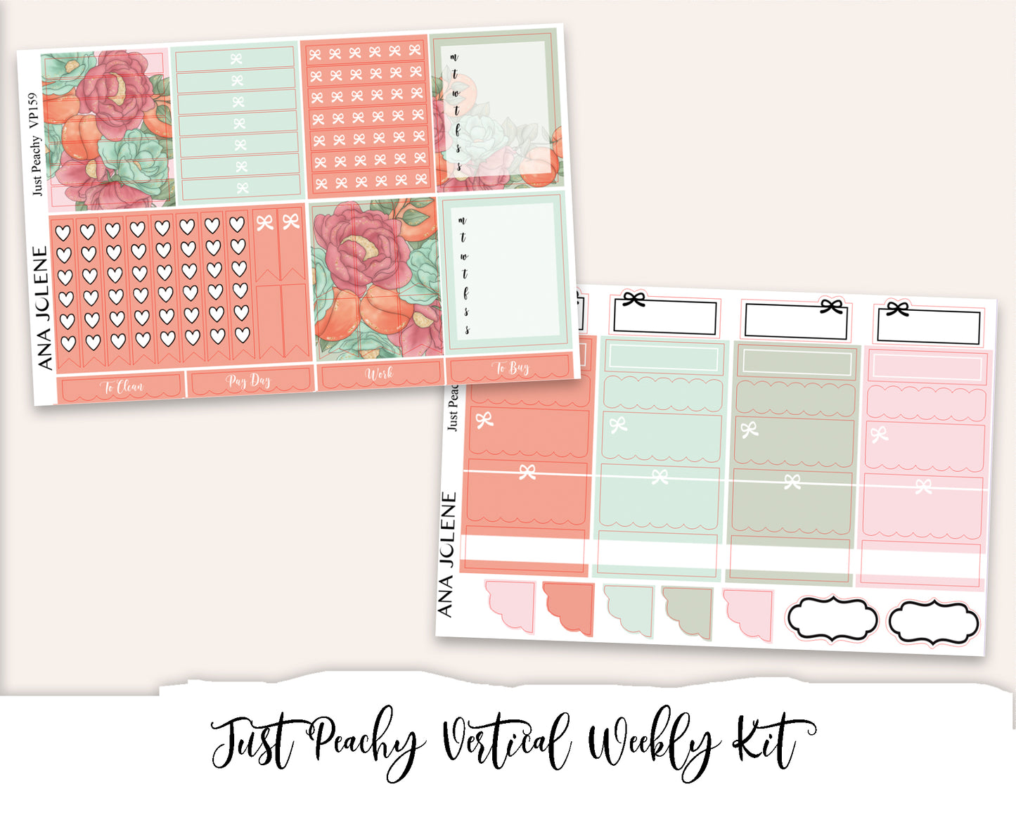 JUST PEACHY Planner Sticker Kit (Vertical Weekly)