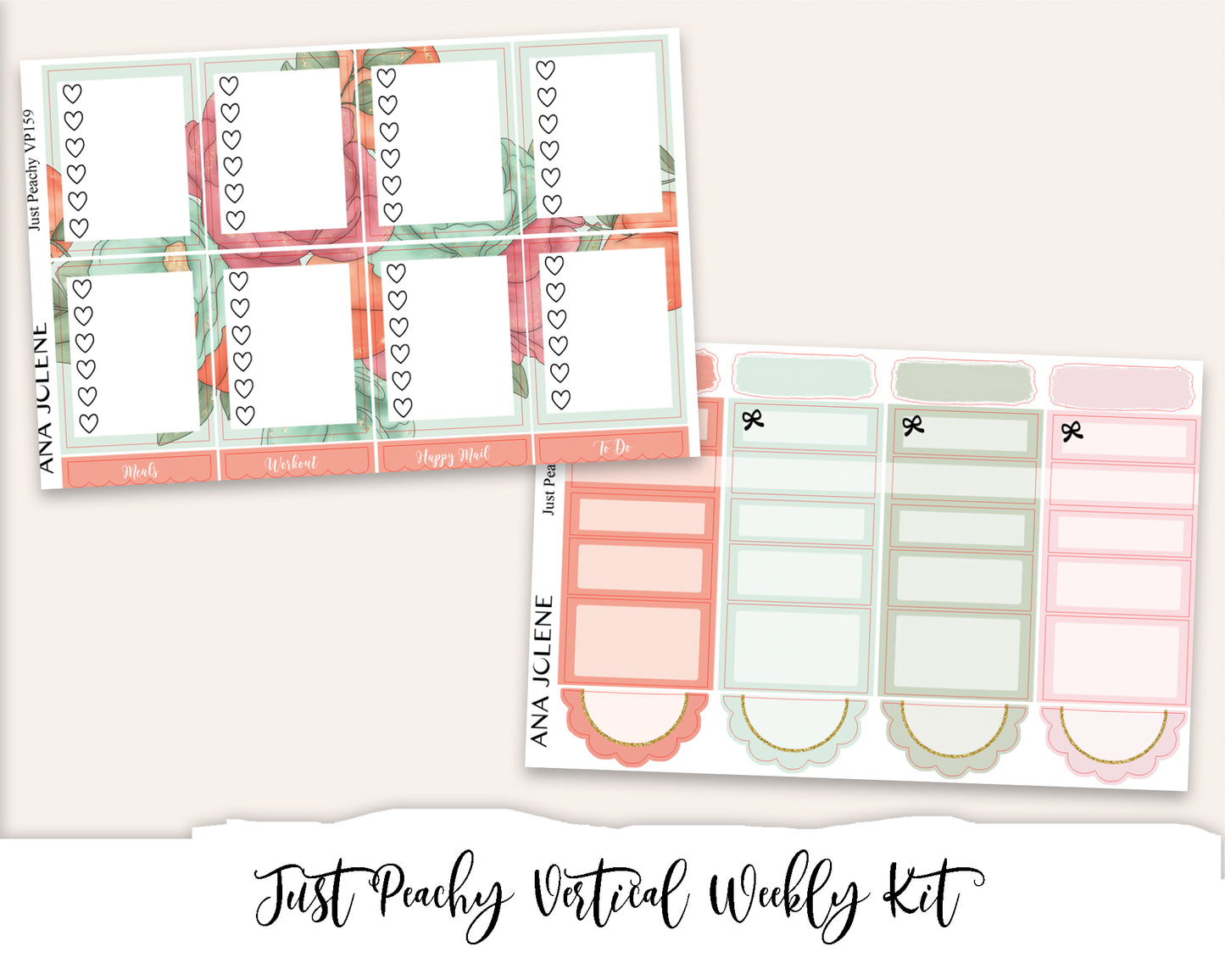 JUST PEACHY Planner Sticker Kit (Vertical Weekly)