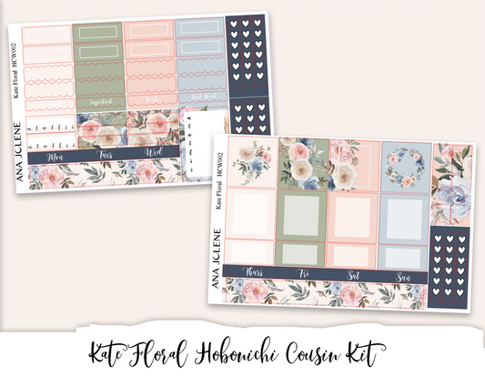 KATE FLORAL  Hobonichi Cousin Weekly Planner Sticker Kit