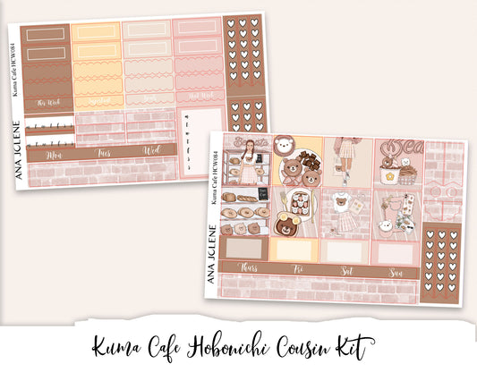 KUMA CAFE Hobonichi Cousin Weekly Planner Sticker Kit