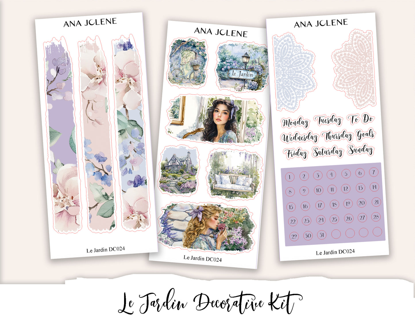 LE JARDIN Decorative Planner Sticker Kit