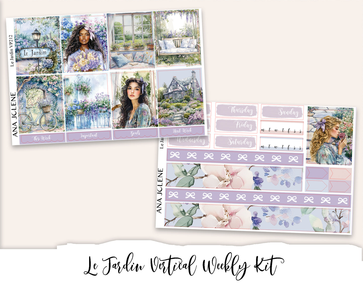 LE JARDIN Planner Sticker Kit (Vertical Weekly)