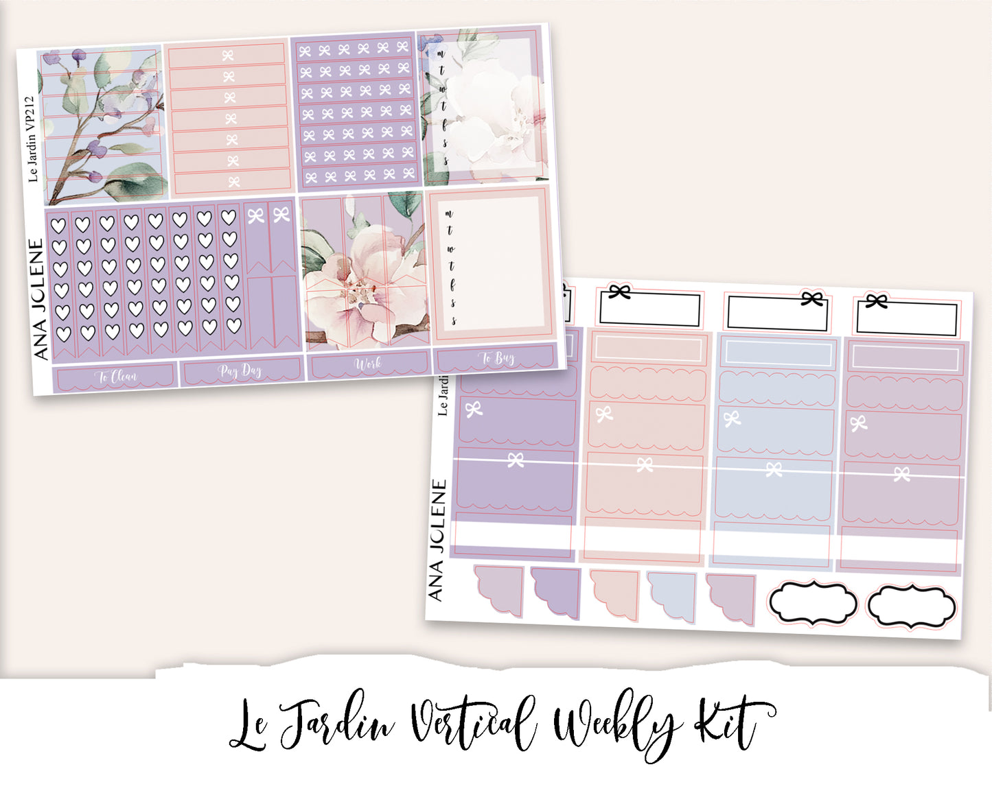 LE JARDIN Planner Sticker Kit (Vertical Weekly)