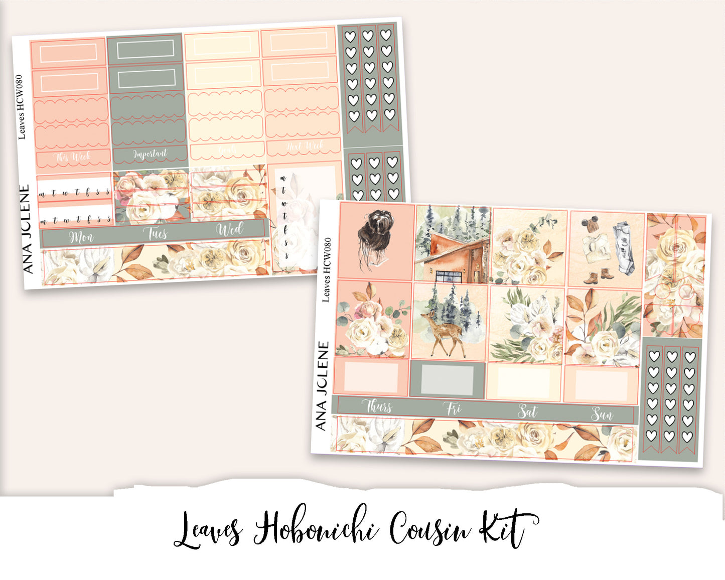 LEAVES Hobonichi Cousin Weekly Planner Sticker Kit