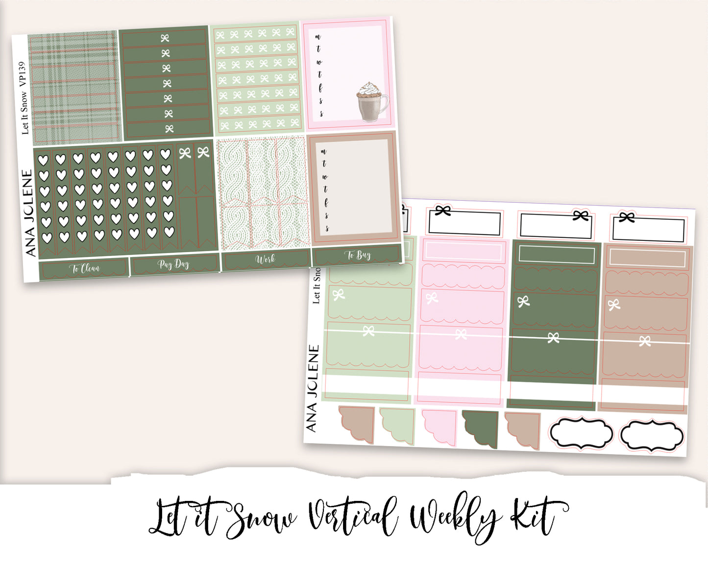 LET IT SNOW Planner Sticker Kit (Vertical Weekly)