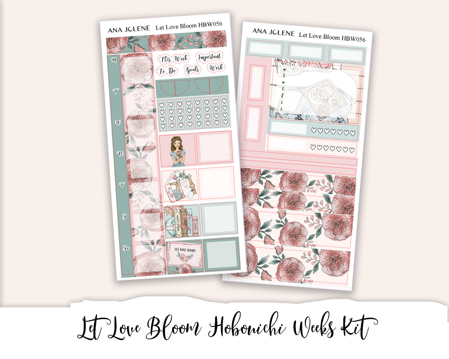 LET LOVE BLOOM Hobonichi Weeks Planner Sticker Kit