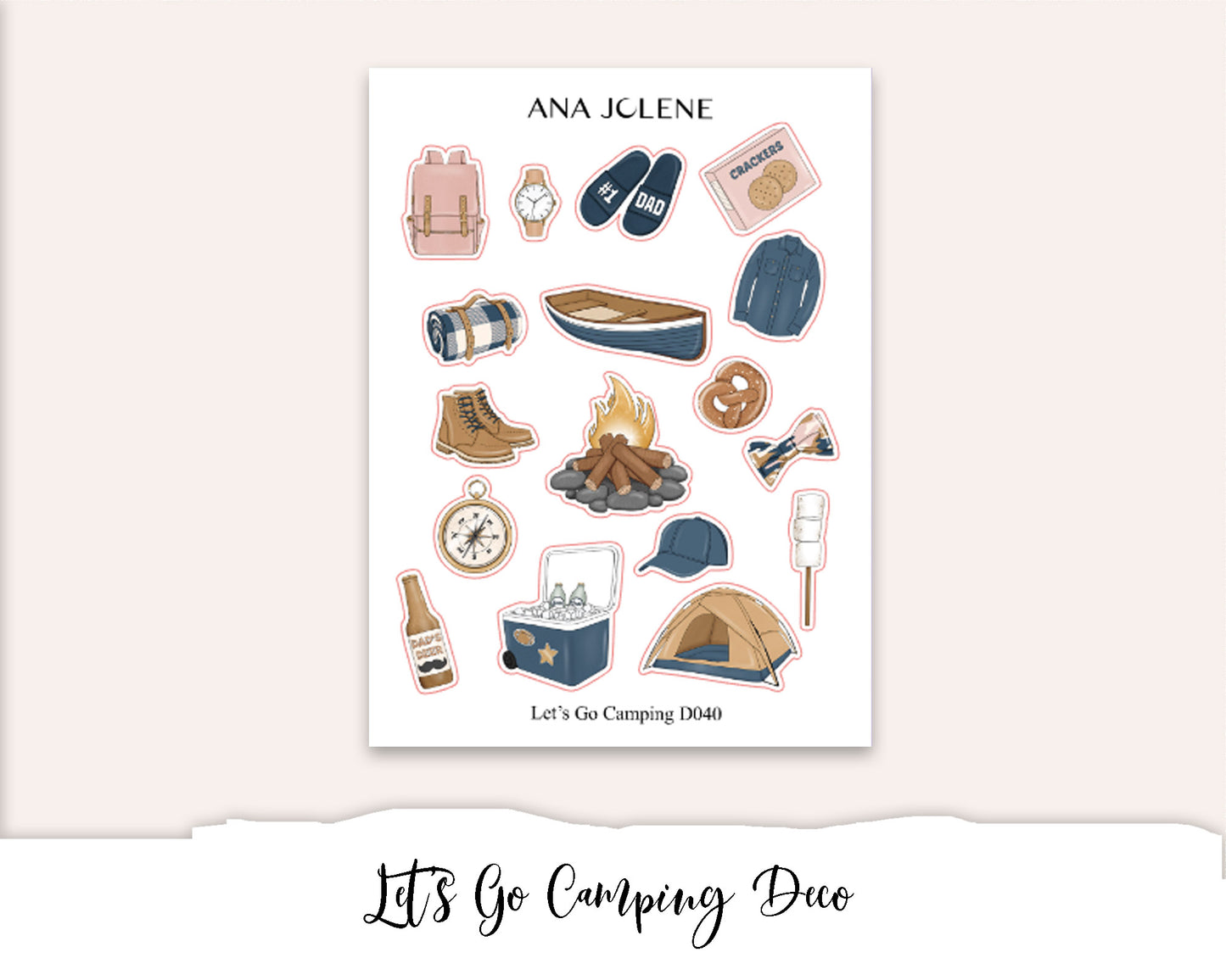 LET'S GO CAMPING Planner Sticker Kit (Vertical Weekly)