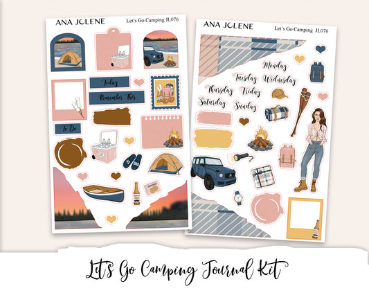 LET'S GO CAMPING Mini Journal Sticker Kit