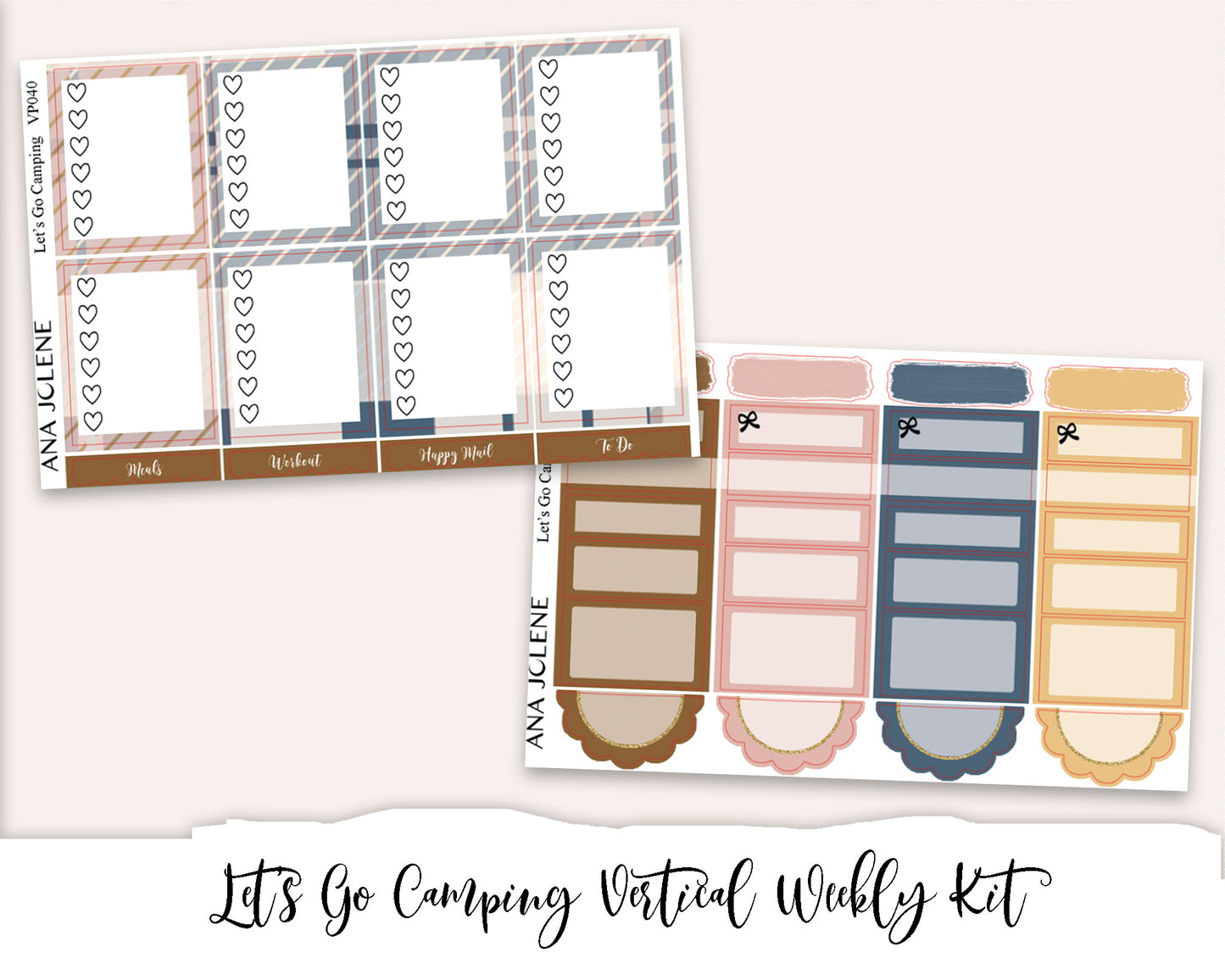 LET'S GO CAMPING Planner Sticker Kit (Vertical Weekly)
