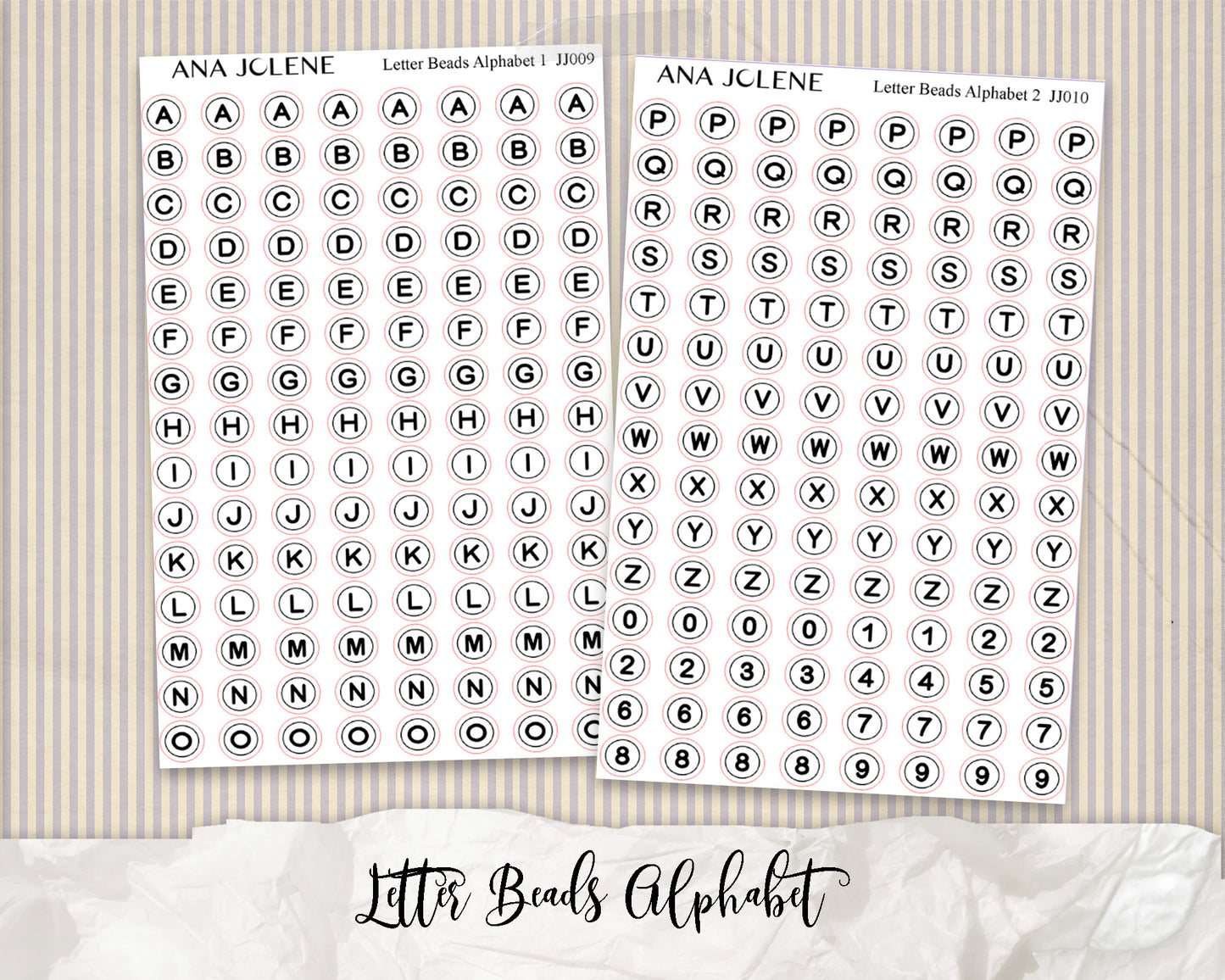 Letter Beads Alphabet Stickers