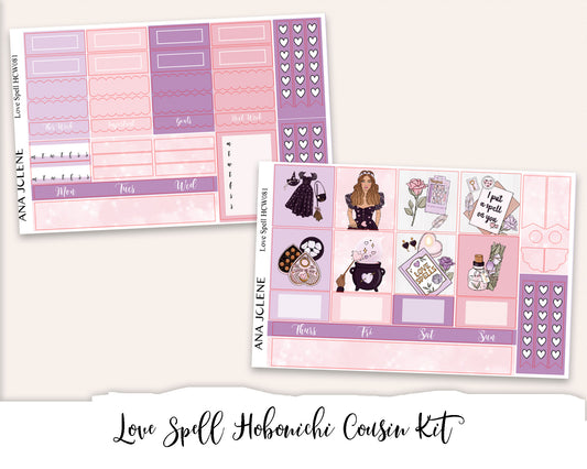 LOVE SPELL Hobonichi Cousin Weekly Planner Sticker Kit