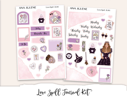 LOVE SPELL Mini Journal Sticker Kit