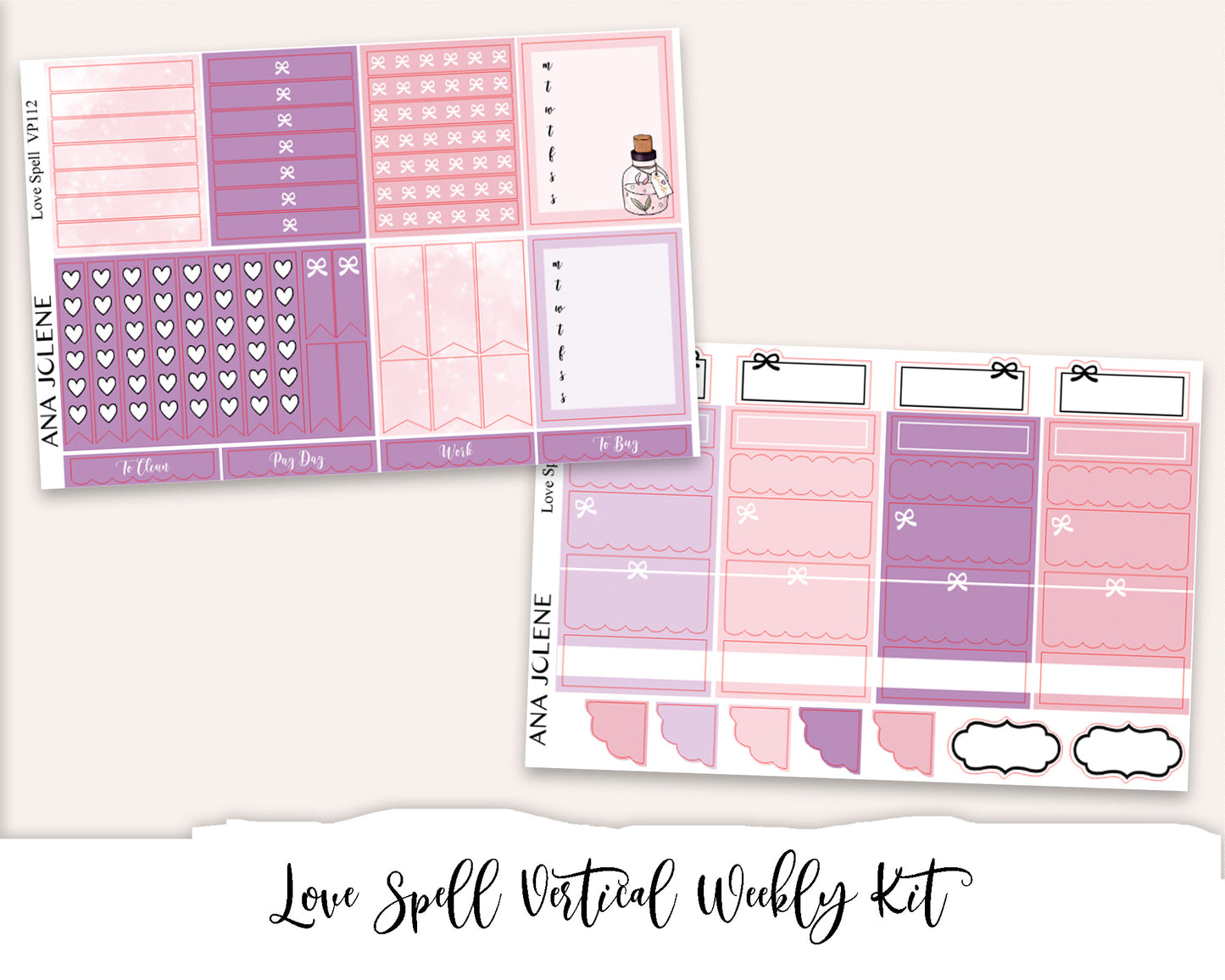LOVE SPELL Planner Sticker Kit (Vertical Weekly)