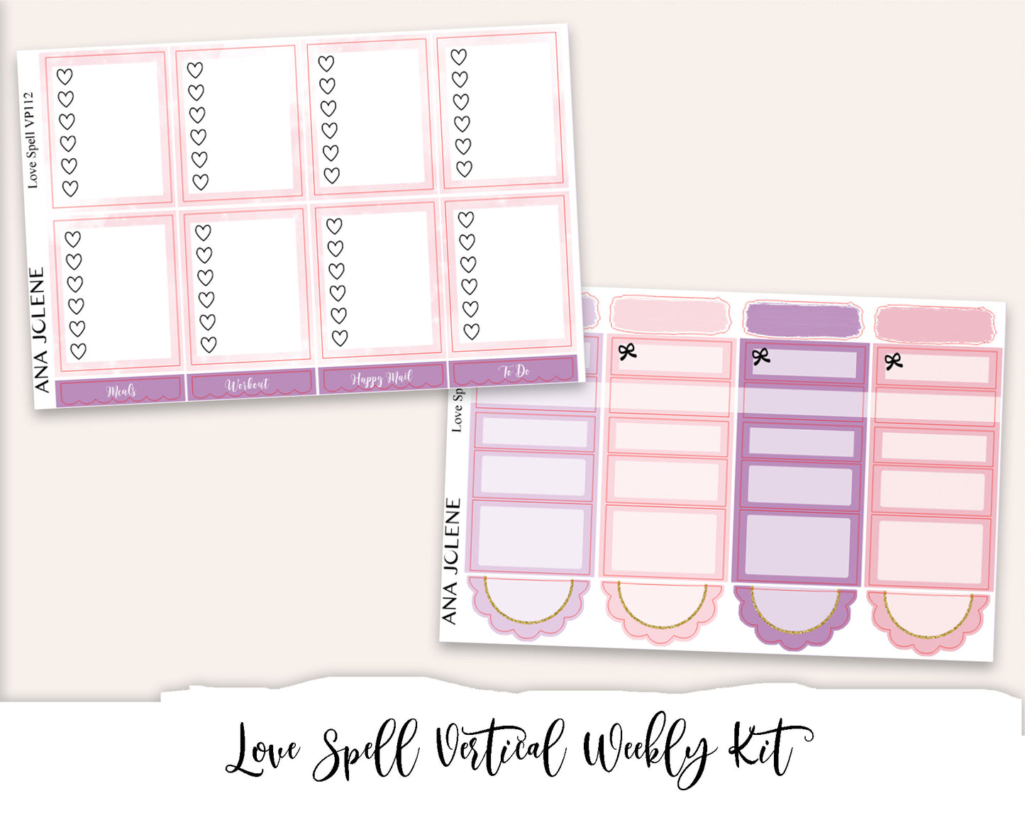 LOVE SPELL Planner Sticker Kit (Vertical Weekly)