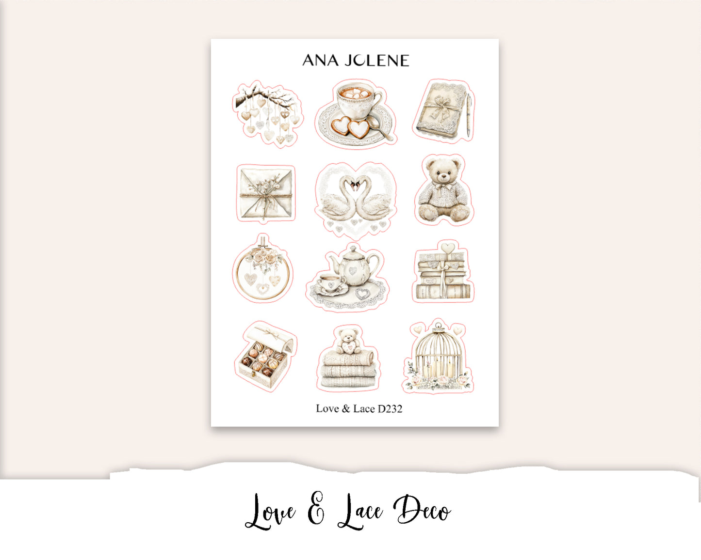 LOVE & LACE Mini Journal Sticker Kit