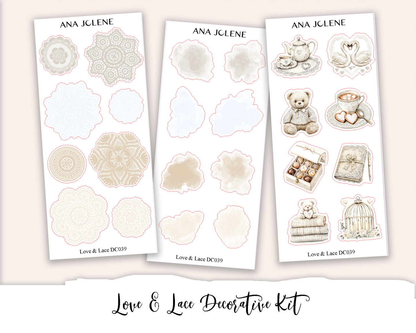 LOVE & LACE Decorative Planner Sticker Kit