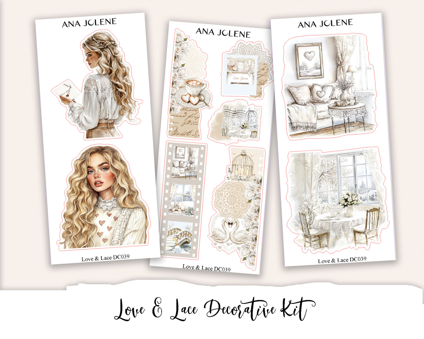 LOVE & LACE Decorative Planner Sticker Kit