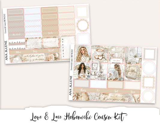 LOVE & LACE  Hobonichi Cousin Weekly Planner Sticker Kit