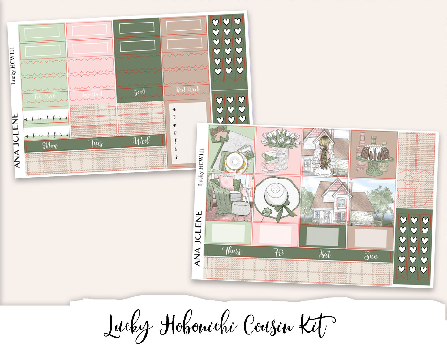 LUCKY Hobonichi Cousin Weekly Planner Sticker Kit