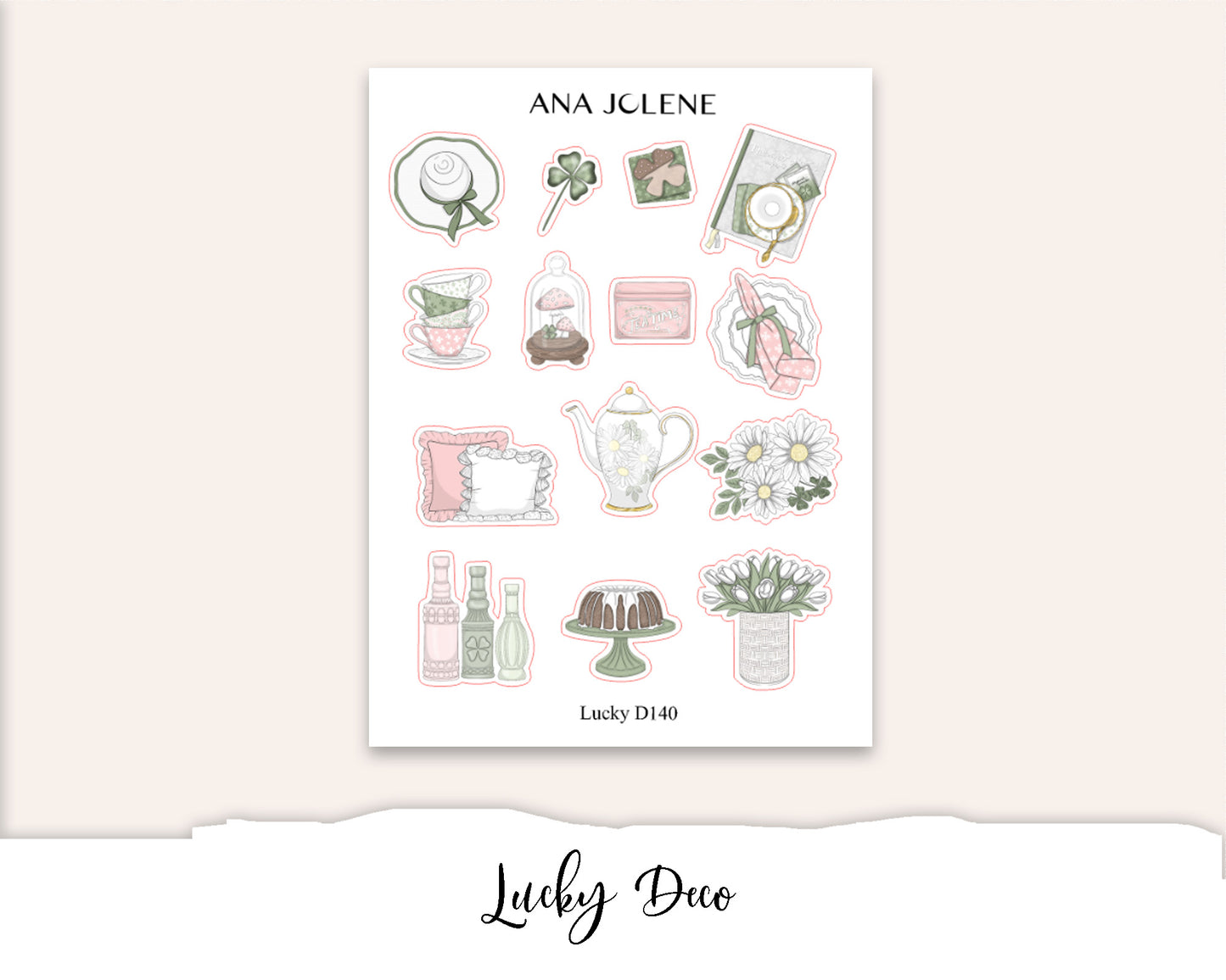 GARDEN TEA PARTY Planner Sticker Kit (Vertical Weekly)