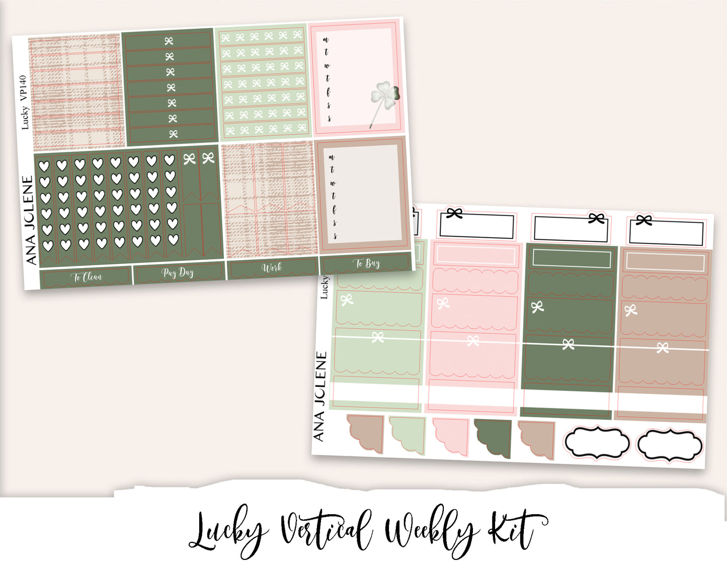 LUCKY Planner Sticker Kit (Vertical Weekly)
