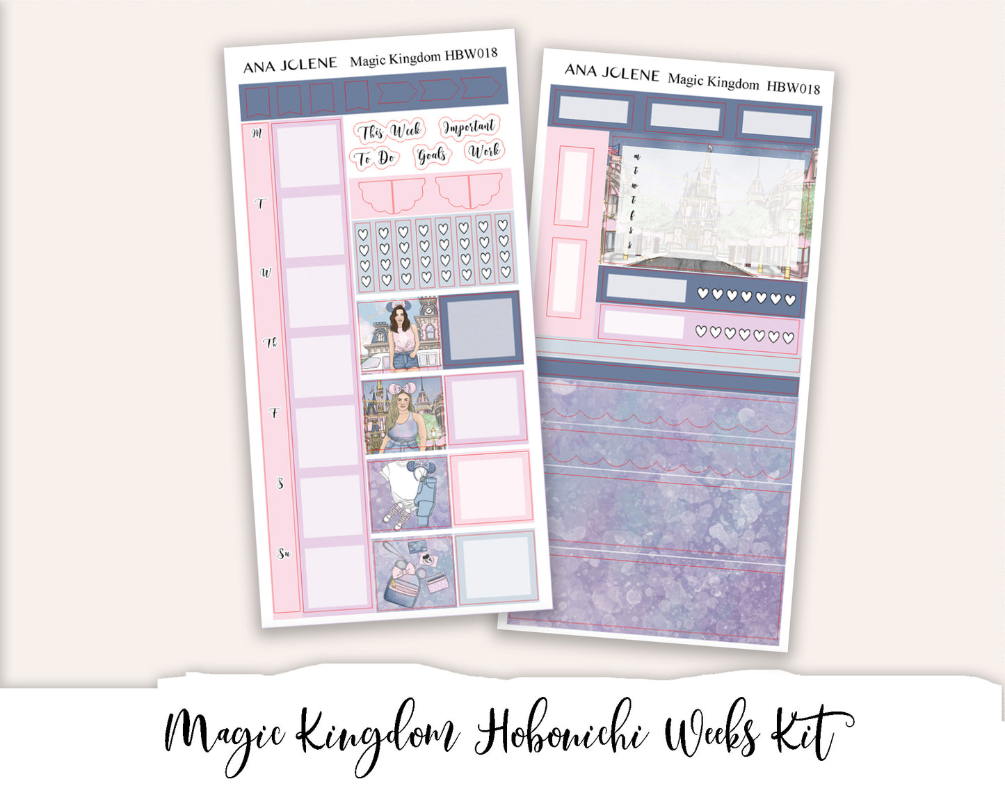 MAGIC KINGDOM Hobonichi Weeks Planner Sticker Kit