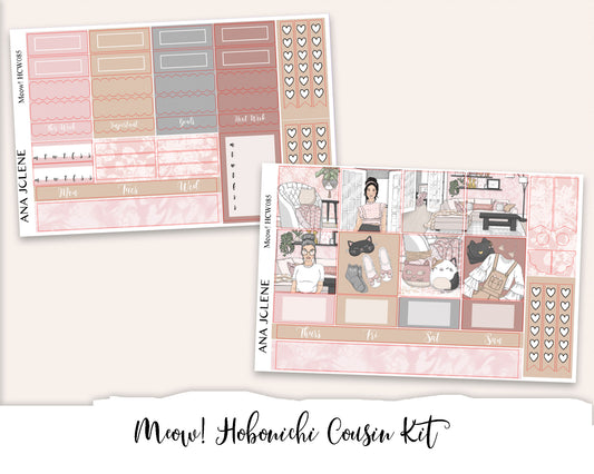 MEOW! Hobonichi Cousin Weekly Planner Sticker Kit