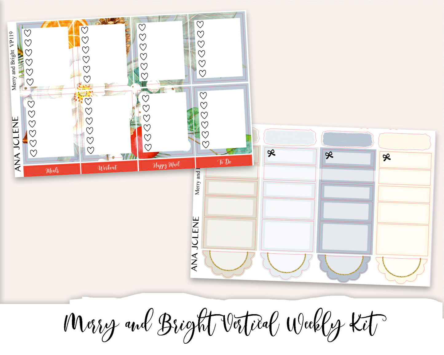 MERRY AND BRIGHT Planner Sticker Kit (Vertical Weekly)