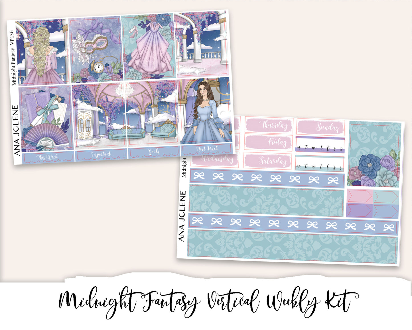 MIDNIGHT FANTASY Planner Sticker Kit (Vertical Weekly)