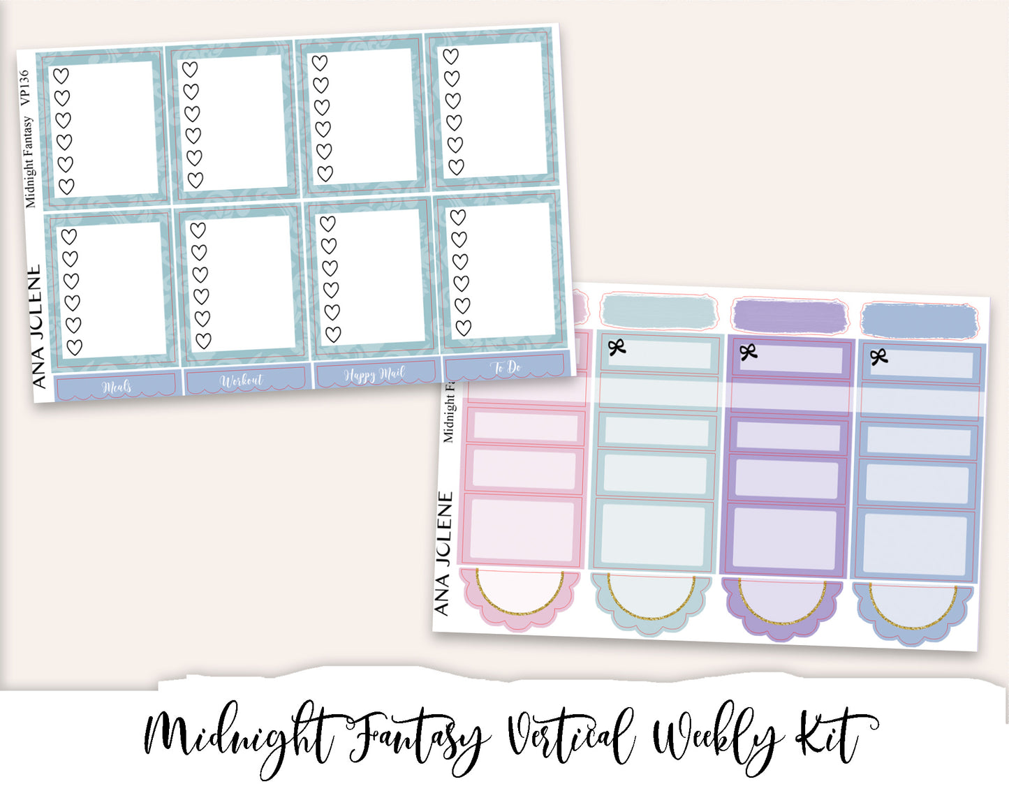 MIDNIGHT FANTASY Planner Sticker Kit (Vertical Weekly)