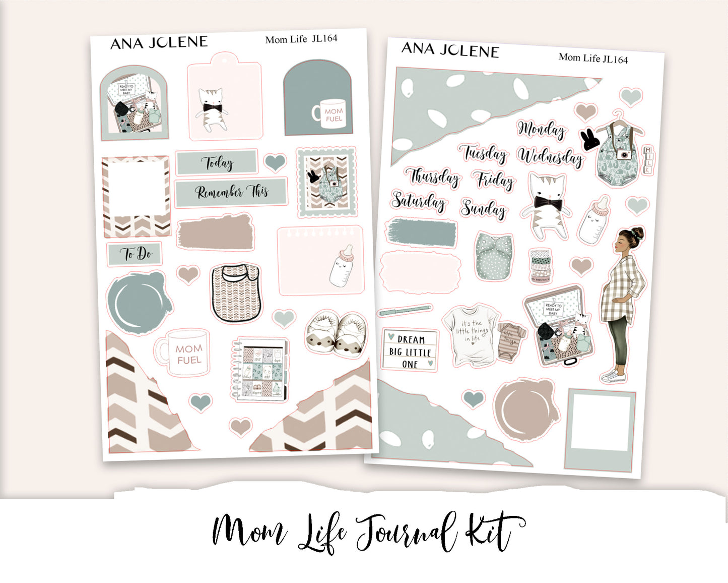 MOM LIFE Stickers Mini Journal Sticker Kit