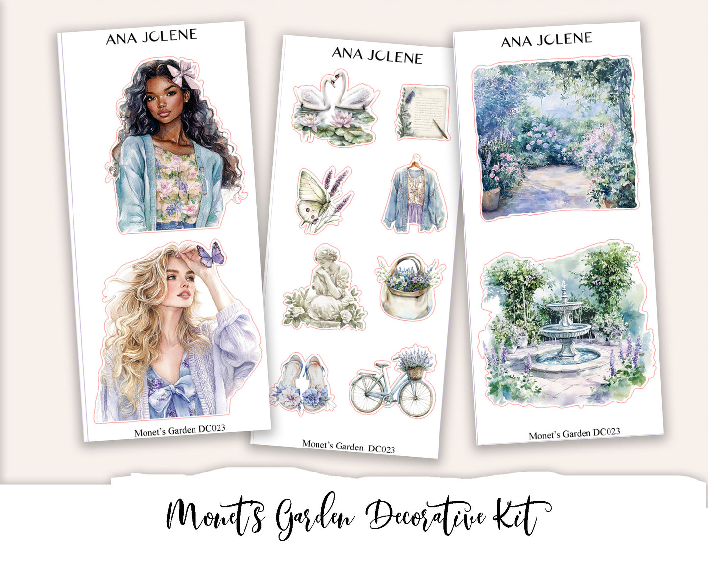 MONET'S GARDEN Decorative Planner Sticker Kit