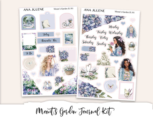 MONET'S GARDEN Mini Journal Sticker Kit
