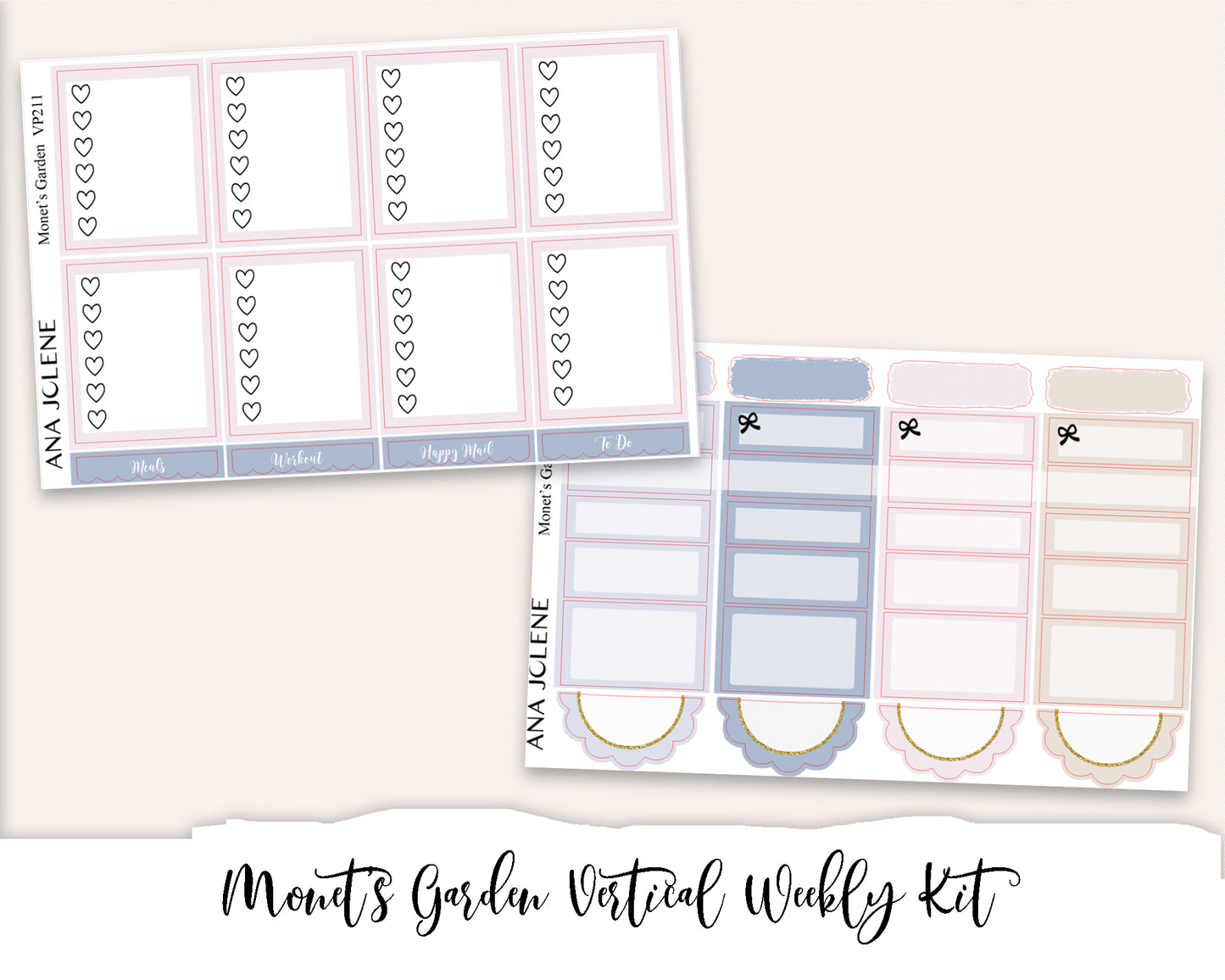 MONET'S GARDEN Planner Sticker Kit (Vertical Weekly)