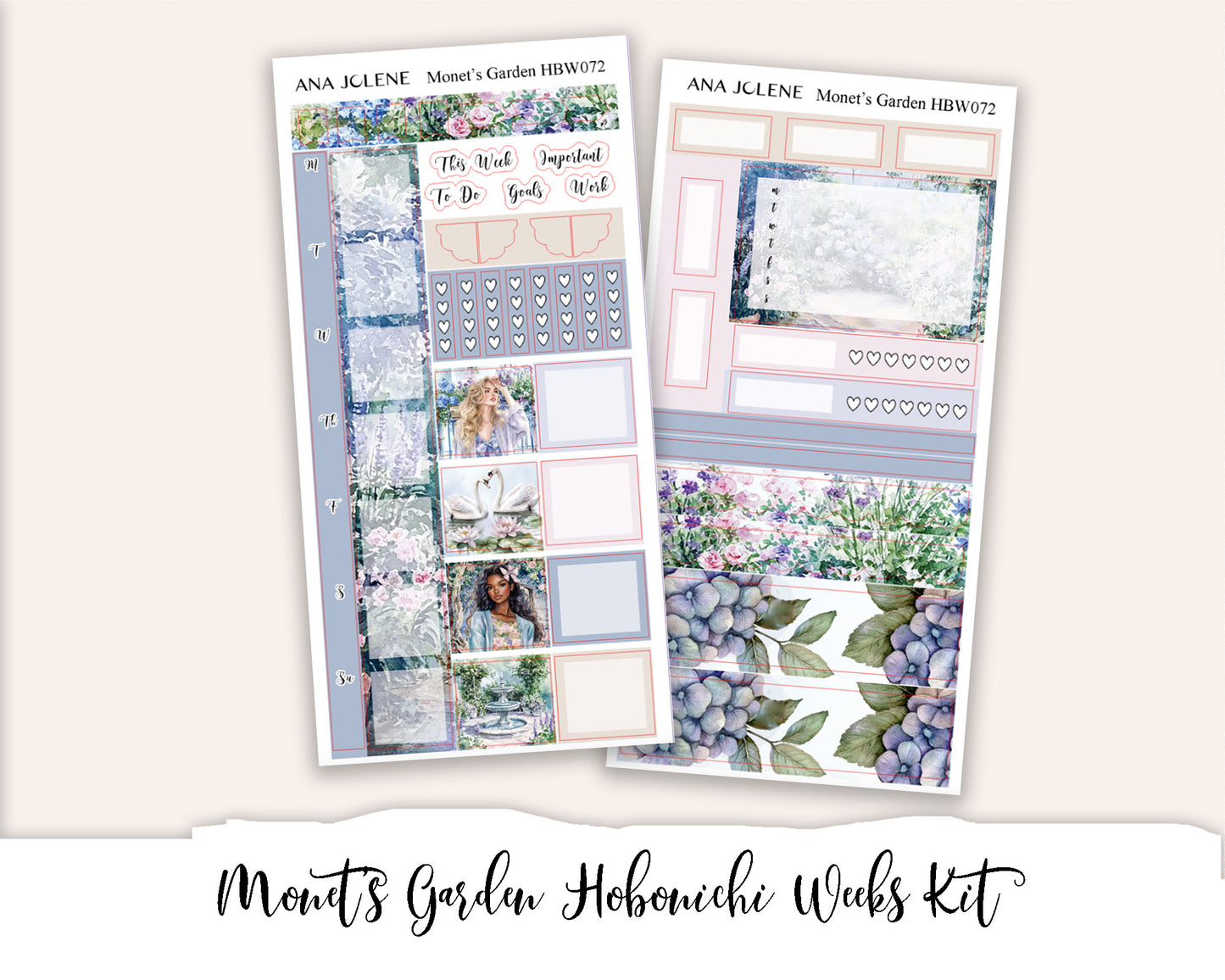 MONET'S GARDEN Hobonichi Weeks Planner Sticker Kit