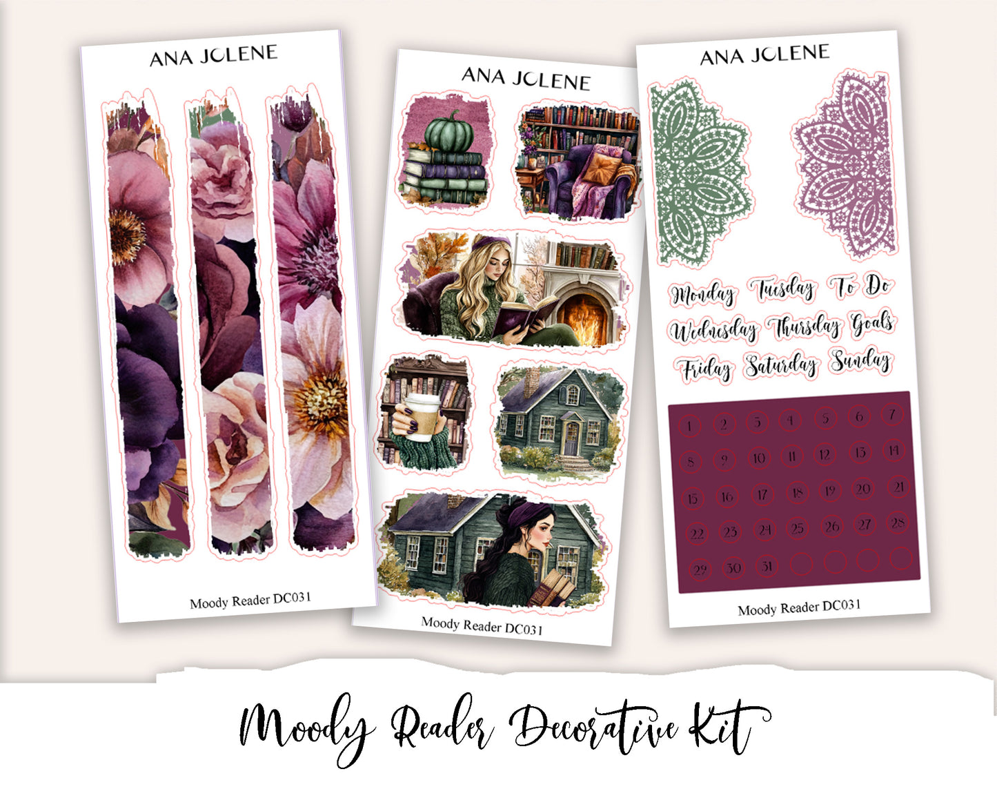 MOODY READER Decorative Planner Sticker Kit