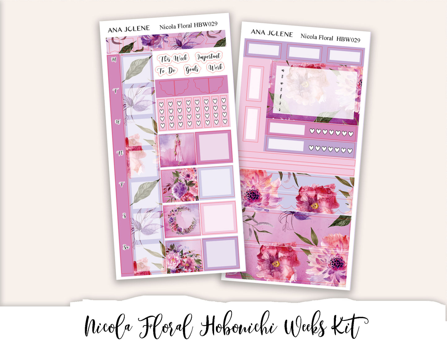NICOLA FLORAL Hobonichi Weeks Planner Sticker Kit