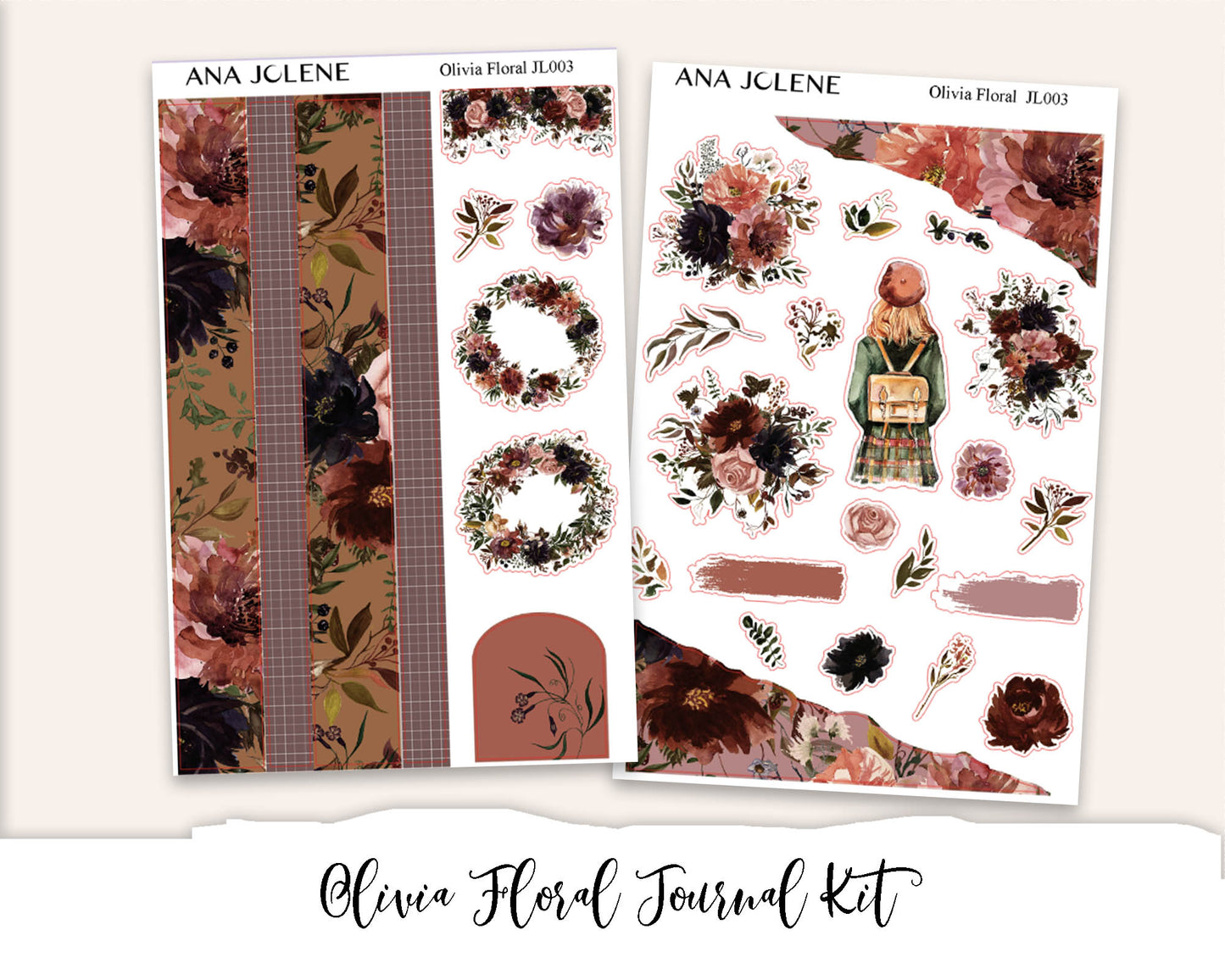 OLIVIA FLORAL Bullet Journaling Sticker Kit